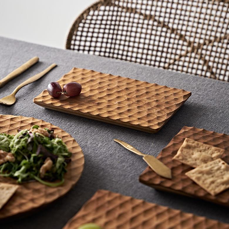 プレート 木製 チーク ウッド 約 Ｗ 13 × D 20 × H 1.5 お皿 TEAK WOOD カフェ 13872 | ELEMENTS（インテリア） | 09