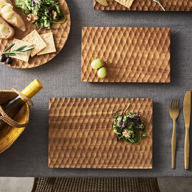 カッティングボード プレート 木製 チーク ウッド 約 Ｗ 19 × D 28 × H 1.5 お皿 TEAK WOOD カフェ 13874 | ELEMENTS（インテリア） | 09