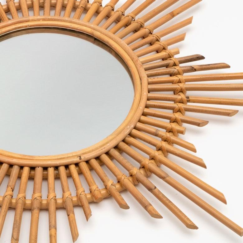 ミラー 鏡 星 スター 壁掛け ラタン アジアン 直径59cm  壁掛けミラー ウォールミラー 壁掛け鏡 デザインミラー 幸運 ラッキースター 13876 | ELEMENTS（インテリア） | 14