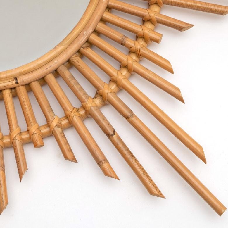 ミラー 鏡 星 スター 壁掛け ラタン アジアン 直径59cm  壁掛けミラー ウォールミラー 壁掛け鏡 デザインミラー 幸運 ラッキースター 13876 | ELEMENTS（インテリア） | 08