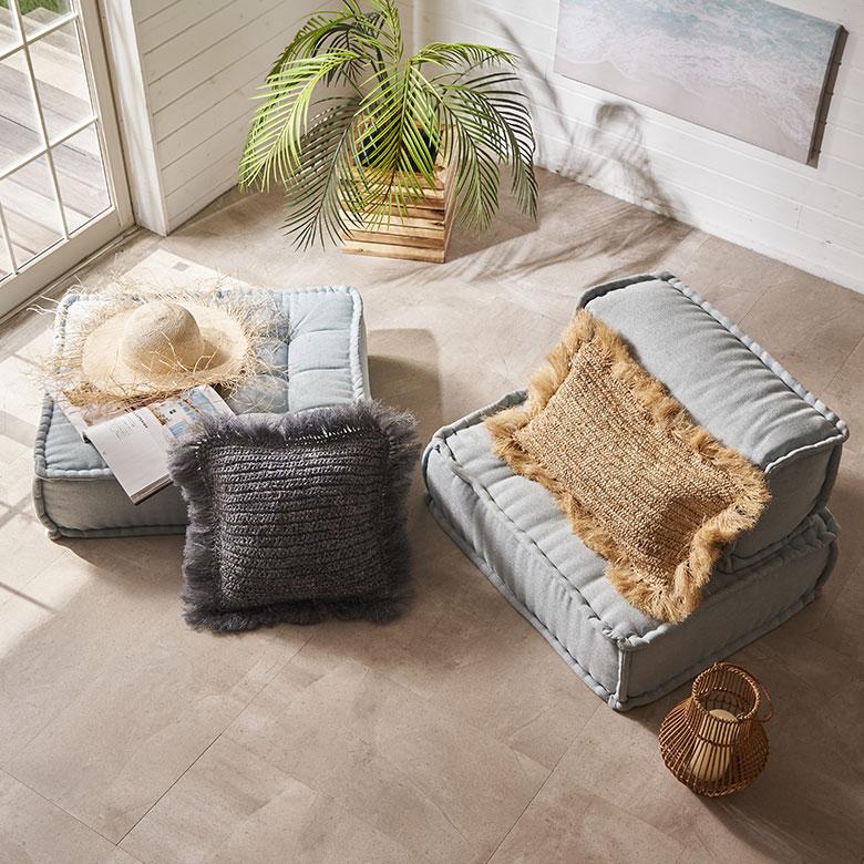 クッションカバー 40×40 正方形 天然素材 ヤシ ラフィア フリンジ カバーのみ 椰子 南国 ヤシの葉 おしゃれ 北欧 リゾート 雑貨 インテリア 西海岸 13879 | ブランド登録なし | 19