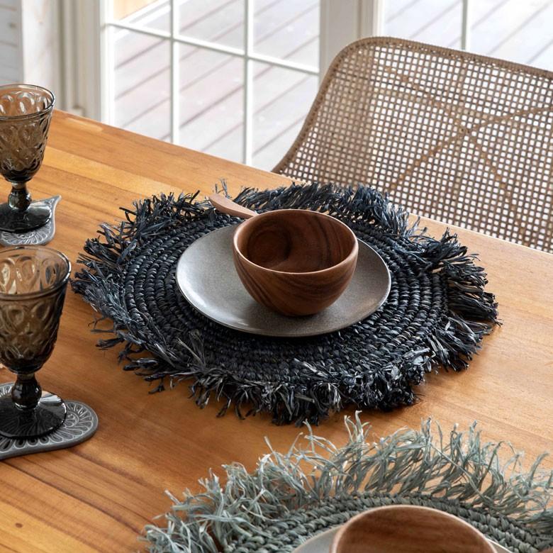 ランチョンマット ラフィア製 天然素材 円形 プレイスマット キッチン雑貨  テーブルコーディネート テーブルマット アジアン雑貨 カフェ風 13880-a | ELEMENTS（インテリア） | 09