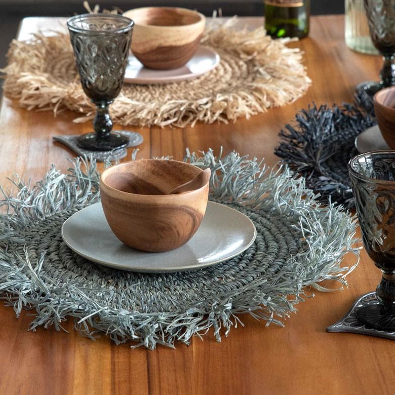 ランチョンマット ラフィア製 天然素材 円形 プレイスマット キッチン雑貨  テーブルコーディネート テーブルマット アジアン雑貨 カフェ風 13880-a | ELEMENTS（インテリア） | 11