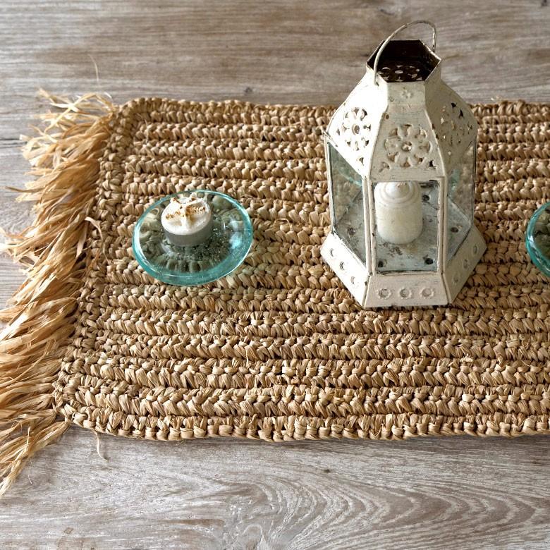 ランチョンマット ラフィア製 天然素材 長方形 プレイスマット キッチン雑貨  テーブルコーディネート テーブルマット アジアン雑貨 カフェ風 1388 | ELEMENTS（インテリア） | 13