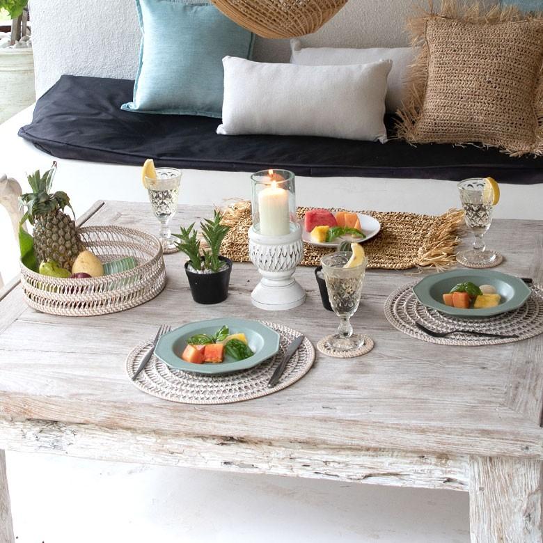 ランチョンマット ラフィア製 天然素材 長方形 プレイスマット キッチン雑貨  テーブルコーディネート テーブルマット アジアン雑貨 カフェ風 1388 | ELEMENTS（インテリア） | 15