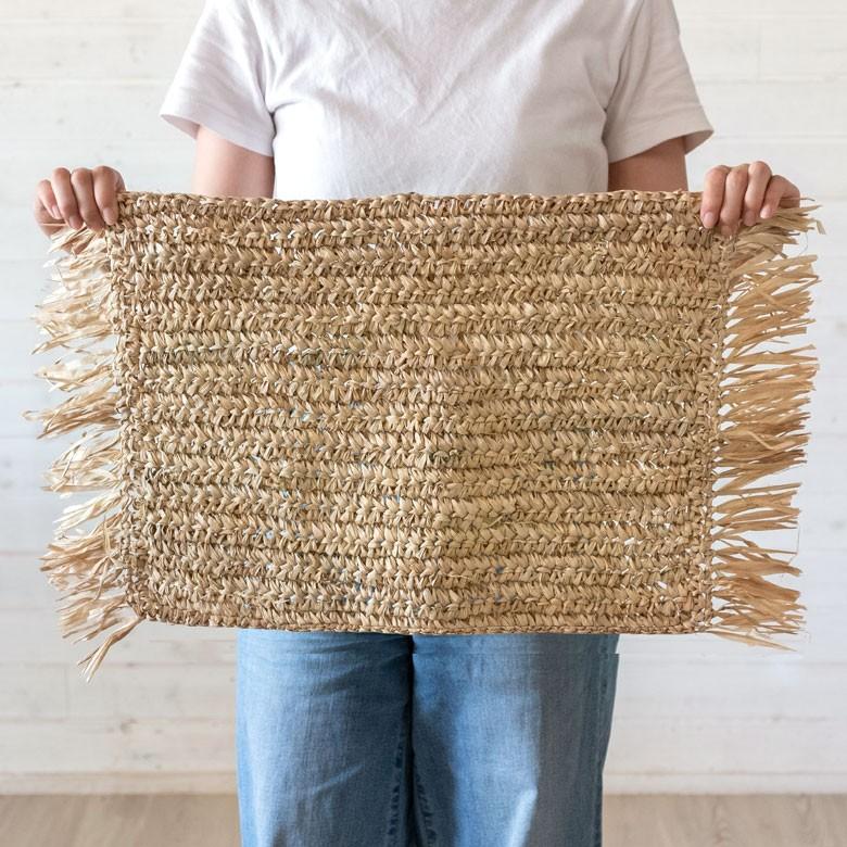 ランチョンマット ラフィア製 天然素材 長方形 プレイスマット キッチン雑貨  テーブルコーディネート テーブルマット アジアン雑貨 カフェ風 1388 | ELEMENTS（インテリア） | 16