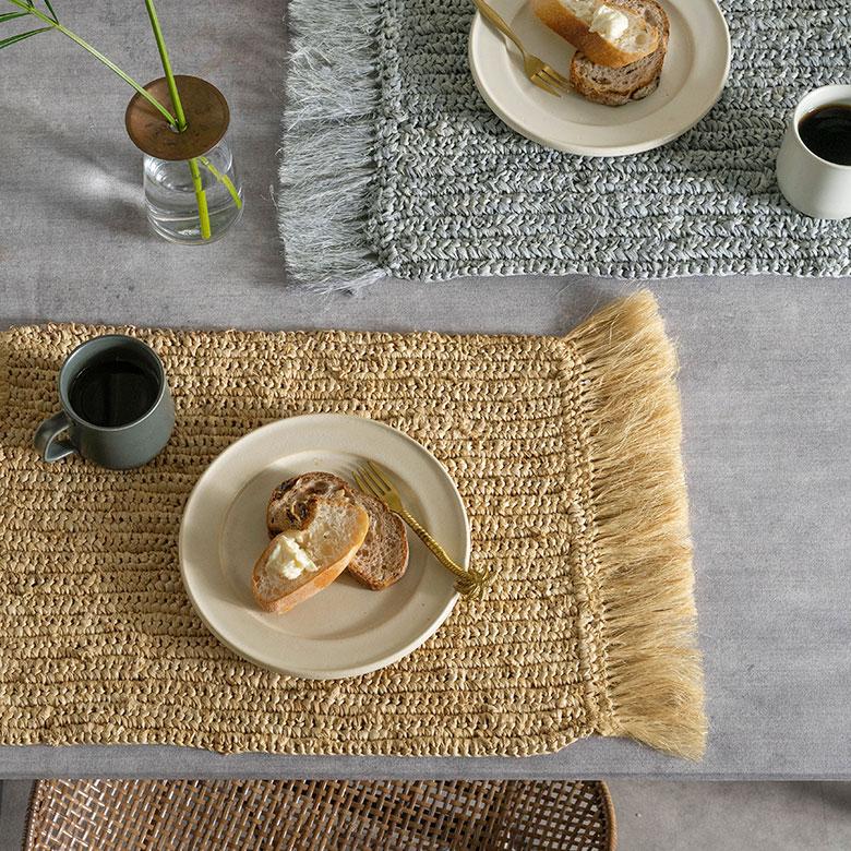 ランチョンマット ラフィア製 天然素材 長方形 プレイスマット キッチン雑貨  テーブルコーディネート テーブルマット アジアン雑貨 カフェ風 1388 | ELEMENTS（インテリア） | 17