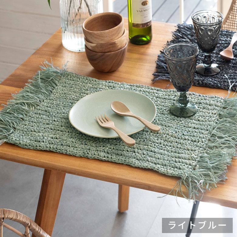 ランチョンマット ラフィア製 天然素材 長方形 プレイスマット キッチン雑貨  テーブルコーディネート テーブルマット アジアン雑貨 カフェ風 1388 | ELEMENTS（インテリア） | 10