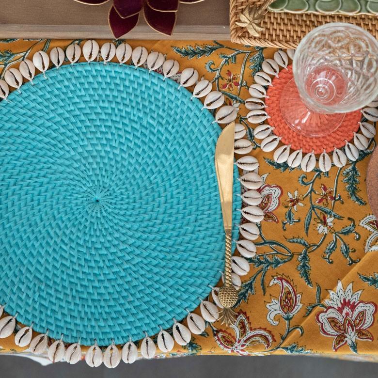 ランチョンマット ラタン ラウンド 約　W 34cm D 34cm H 0.5cm プレースマット プレイスマット シェル 貝 キッチン雑貨 ランチマット モダン ナチュラル 13894 | ELEMENTS（インテリア） | 06
