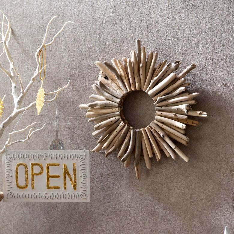 クリスマスリース ウッドリース 壁掛け ウォールデコレーション リース 流木 オブジェ クリスマス  壁面 約 H 35 × D 5 × W 35 木製  木 おしゃれ 13896 | ELEMENTS（インテリア） | 11