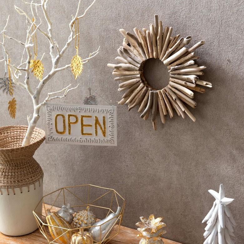 クリスマスリース ウッドリース 壁掛け ウォールデコレーション リース 流木 オブジェ クリスマス  壁面 約 H 35 × D 5 × W 35 木製  木 おしゃれ 13896 | ELEMENTS（インテリア） | 14