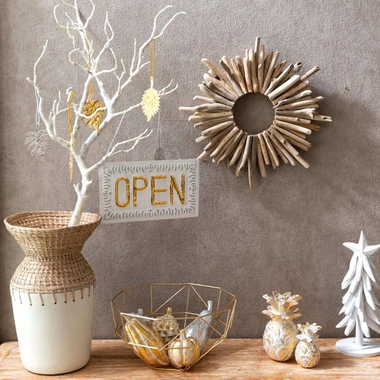 クリスマスリース ウッドリース 壁掛け ウォールデコレーション リース 流木 オブジェ クリスマス  壁面 約 H 35 × D 5 × W 35 木製  木 おしゃれ 13896 | ELEMENTS（インテリア） | 08