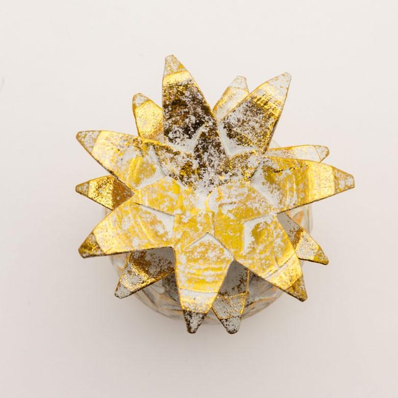 オブジェ ウッド 木製 木彫り パイナップル パイン フルーツ 果物 シルバー ゴールド W 9.5cm D 9.5cm H 15cm  置物 バリ ハロウィン クリスマス 13898 | ELEMENTS（インテリア） | 13