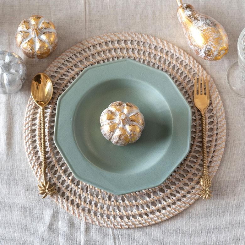 オブジェ ウッド 木製 木彫り 天然木 パンプキン かぼちゃ 野菜 シルバー ゴールド W 7.5cm D 7.5cm H 8cm  置物 バリ ハロウィン クリスマス 13899 | ELEMENTS（インテリア） | 11