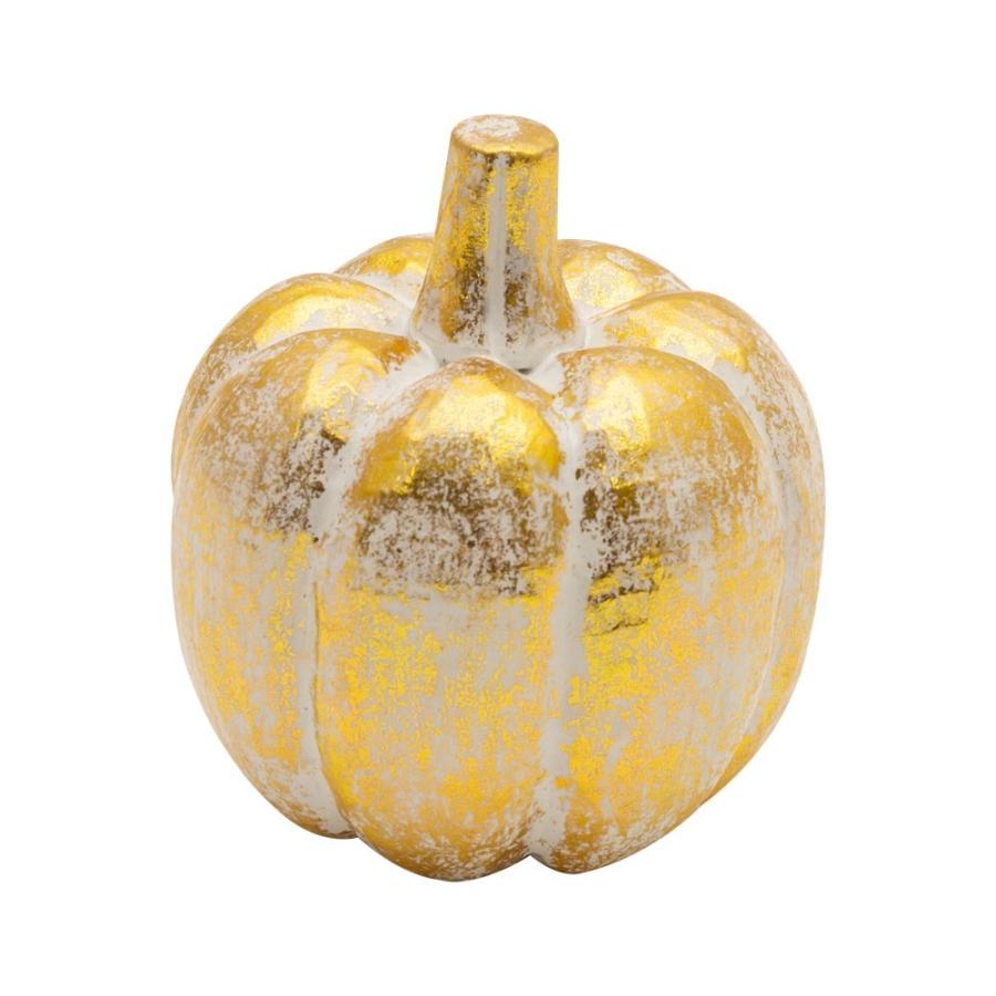 オブジェ ウッド 木製 木彫り 天然木 パンプキン かぼちゃ 野菜 シルバー ゴールド W 7.5cm D 7.5cm H 8cm  置物 バリ ハロウィン クリスマス 13899 | ELEMENTS（インテリア） | 16