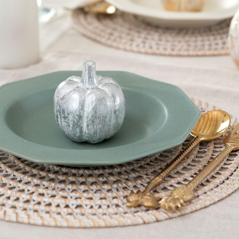 オブジェ ウッド 木製 木彫り 天然木 パンプキン かぼちゃ 野菜 シルバー ゴールド W 7.5cm D 7.5cm H 8cm  置物 バリ ハロウィン クリスマス 13899 | ELEMENTS（インテリア） | 03