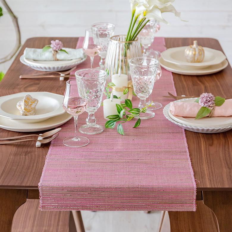 テーブルランナー ウォーターヒヤシンス コットン メタリック カラー W 150cm テーブルコーディネート アジアン 138 | ELEMENTS（インテリア） | 20
