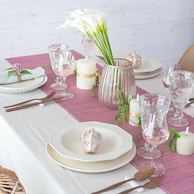 テーブルランナー ウォーターヒヤシンス コットン メタリック カラー W 150cm テーブルコーディネート アジアン 138 | ELEMENTS（インテリア） | 10