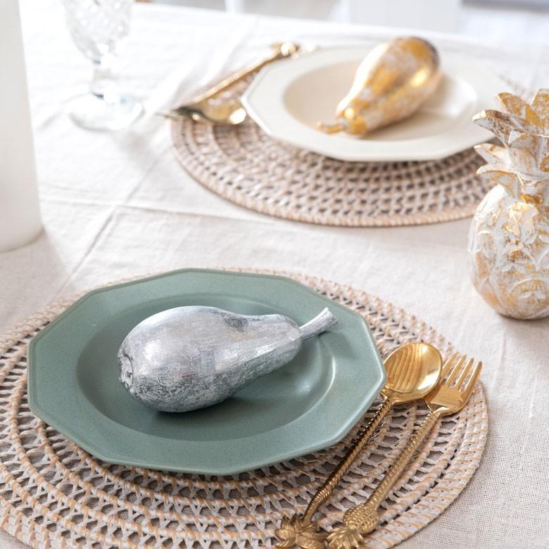 年間定番 オブジェ ウッド 木製 木彫り ペアー 洋ナシ 洋梨 フルーツ 果物 シルバー ゴールド W 6 5cm D H 15cm 置物 バリ ハロウィン クリスマス Microsoftwaypoint Com