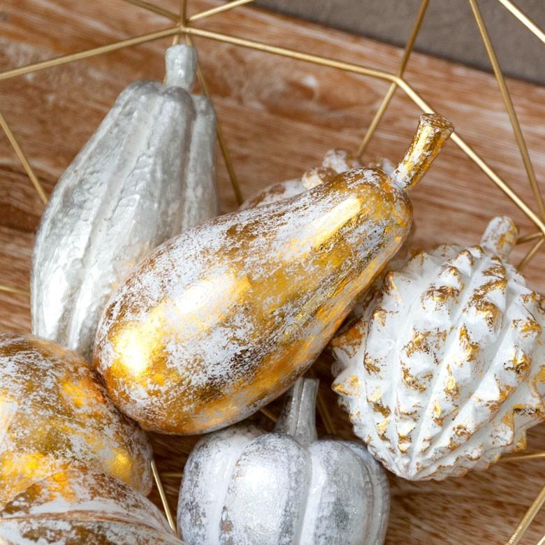 オブジェ ウッド 木製 木彫り ペアー 洋ナシ 洋梨 フルーツ 果物 シルバー ゴールド W 6.5cm D 6.5cm H 15cm  置物 バリ ハロウィン クリスマス 13902 | ELEMENTS（インテリア） | 09