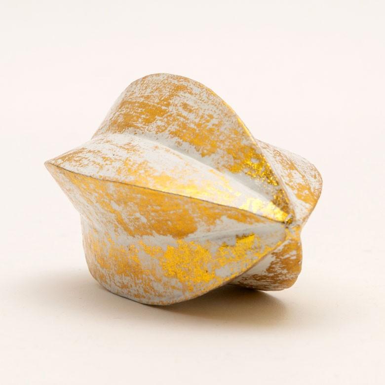 オブジェ ウッド 木製 木彫り 天然木 スターフルーツ フルーツ 果物 シルバー ゴールド W 10cm D 6cm H 6cm  置物 バリ ハロウィン クリスマス 13903 | ELEMENTS（インテリア） | 12