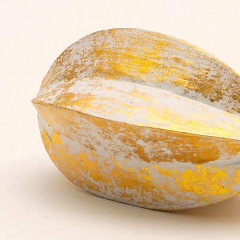 オブジェ ウッド 木製 木彫り 天然木 スターフルーツ フルーツ 果物 シルバー ゴールド W 10cm D 6cm H 6cm  置物 バリ ハロウィン クリスマス 13903 | ELEMENTS（インテリア） | 02