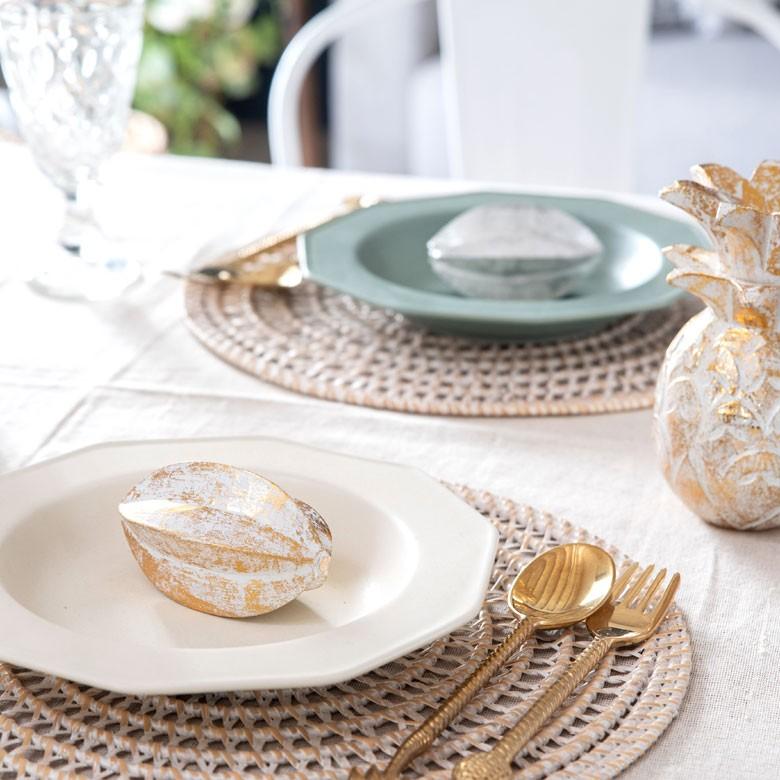 オブジェ ウッド 木製 木彫り 天然木 スターフルーツ フルーツ 果物 シルバー ゴールド W 10cm D 6cm H 6cm  置物 バリ ハロウィン クリスマス 13903 | ELEMENTS（インテリア） | 04