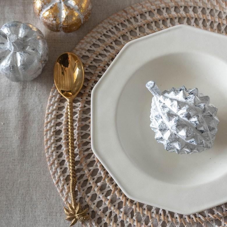 オブジェ ウッド 木製 木彫り 天然木 ドリアン 野菜 シルバー 銀 ゴールド 金 W 10cm D 8.5cm H 8.5cm  置物 インドネシア バリ ハロウィン クリスマス 13904 | ELEMENTS（インテリア） | 11