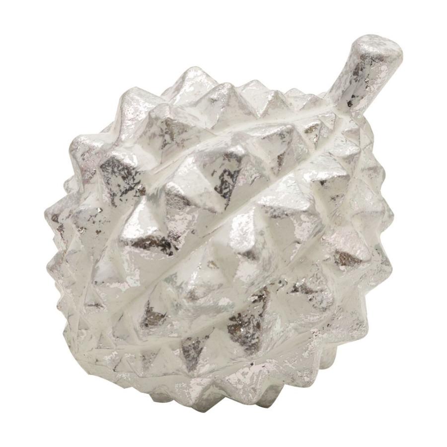 オブジェ ウッド 木製 木彫り 天然木 ドリアン 野菜 シルバー 銀 ゴールド 金 W 10cm D 8.5cm H 8.5cm  置物 インドネシア バリ ハロウィン クリスマス 13904 | ELEMENTS（インテリア） | 18