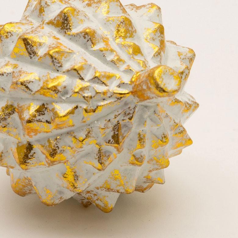 オブジェ ウッド 木製 木彫り 天然木 ドリアン 野菜 シルバー 銀 ゴールド 金 W 10cm D 8.5cm H 8.5cm  置物 インドネシア バリ ハロウィン クリスマス 13904 | ELEMENTS（インテリア） | 02