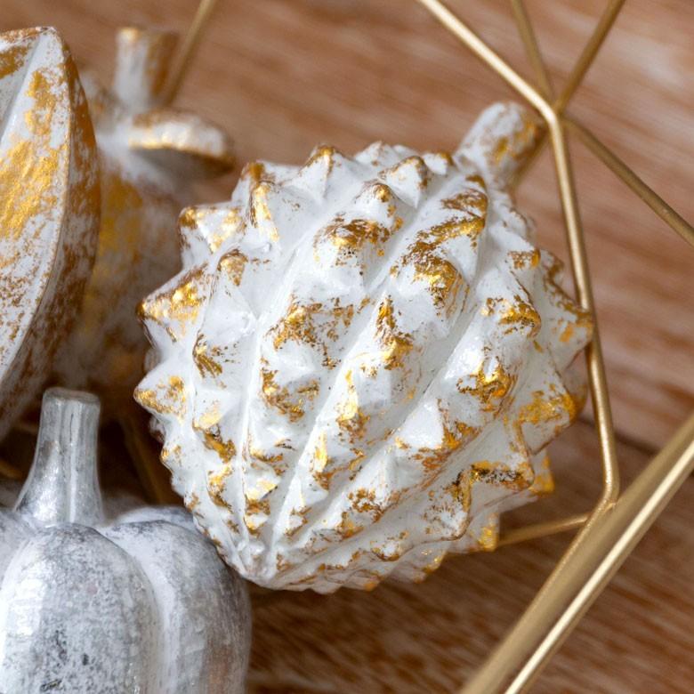 オブジェ ウッド 木製 木彫り 天然木 ドリアン 野菜 シルバー 銀 ゴールド 金 W 10cm D 8.5cm H 8.5cm  置物 インドネシア バリ ハロウィン クリスマス 13904 | ELEMENTS（インテリア） | 09