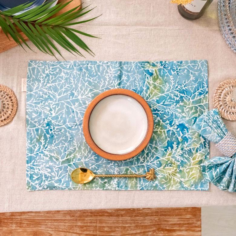 ランチョンマット バティック 布 さらさ 更紗 インドネシア バリ島 約33×46 手染め ろうけつ染め マルチクロス タペストリー 可愛い 13906 | ブランド登録なし | 05