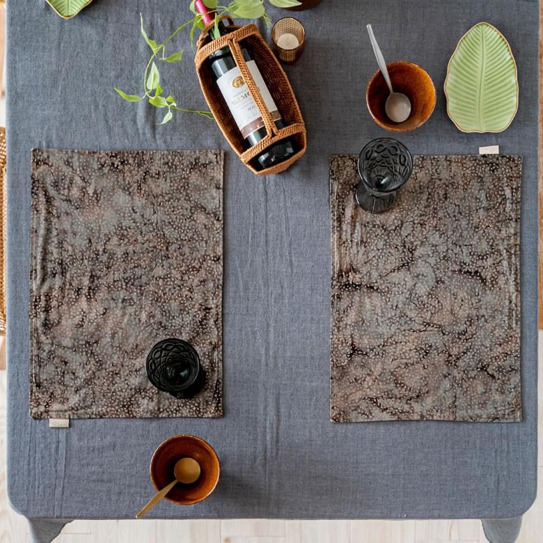 ランチョンマット バティック 布 さらさ 更紗 インドネシア バリ島 約33×46 手染め ろうけつ染め マルチクロス タペストリー 可愛い 13906 | ブランド登録なし | 19