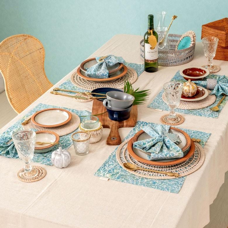 ランチョンマット バティック 布 さらさ 更紗 インドネシア バリ島 約33×46 手染め ろうけつ染め マルチクロス タペストリー 可愛い 13906 | ブランド登録なし | 12