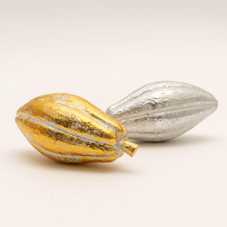 オブジェ ウッド 木製 木彫り 天然木 カカオ チョコレート シルバー 銀 ゴールド 金 W 14cm D 7cm H 7cm  置物 インドネシア バリ ハロウィン クリスマス 13907 | ELEMENTS（インテリア） | 10