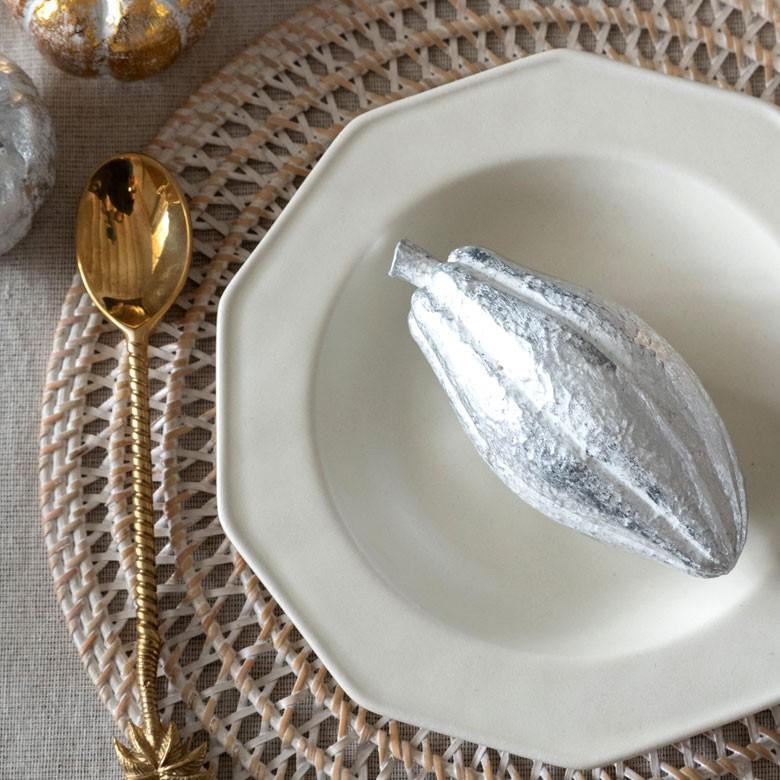 オブジェ ウッド 木製 木彫り 天然木 カカオ チョコレート シルバー 銀 ゴールド 金 W 14cm D 7cm H 7cm  置物 インドネシア バリ ハロウィン クリスマス 13907 | ELEMENTS（インテリア） | 09