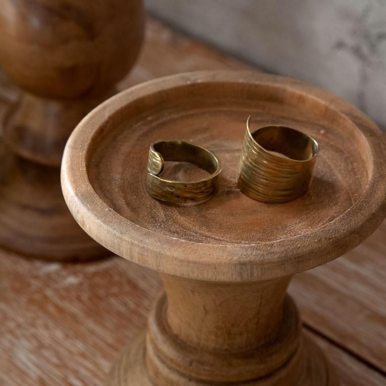 キャンドルホルダー キャンドルスタンド 木 木製 チークウッド 小物入れ 小物置き トレイ トレー デコレーション オブジェ 北欧 ナチュラル リゾート 13908 | ブランド登録なし | 03