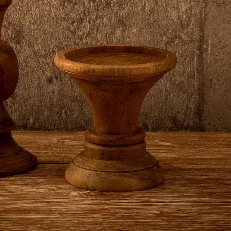キャンドルホルダー キャンドルスタンド 木 木製 チークウッド