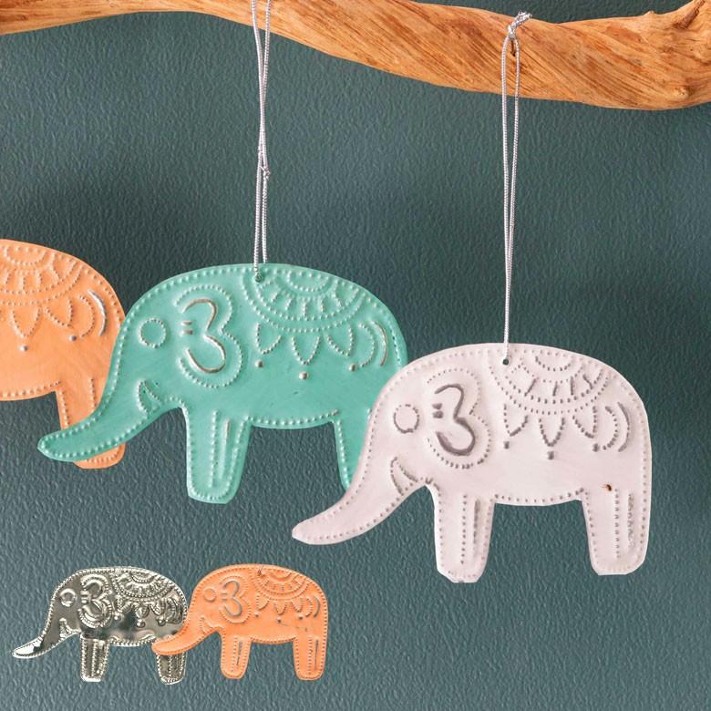 オーナメント モビール  象 ゾウ ぞう ガーランド アルミ製 オブジェ ヒンメリ ラッピング クリスマス雑貨 飾り付け 子供 パーティー おしゃれ アジア工房 13913 | ブランド登録なし