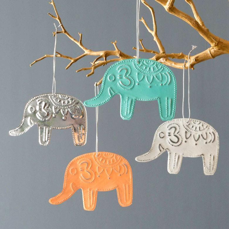 オーナメント モビール  象 ゾウ ぞう ガーランド アルミ製 オブジェ ヒンメリ ラッピング クリスマス雑貨 飾り付け 子供 パーティー おしゃれ アジア工房 13913 | ブランド登録なし | 14