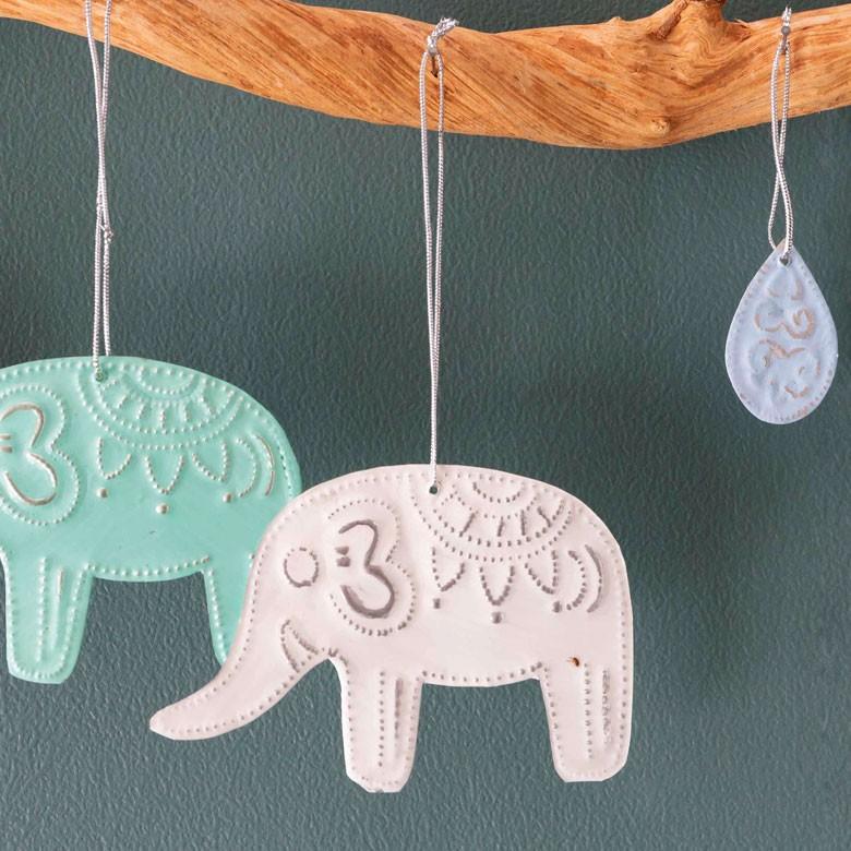 オーナメント モビール  象 ゾウ ぞう ガーランド アルミ製 オブジェ ヒンメリ ラッピング クリスマス雑貨 飾り付け 子供 パーティー おしゃれ アジア工房 13913 | ブランド登録なし | 21