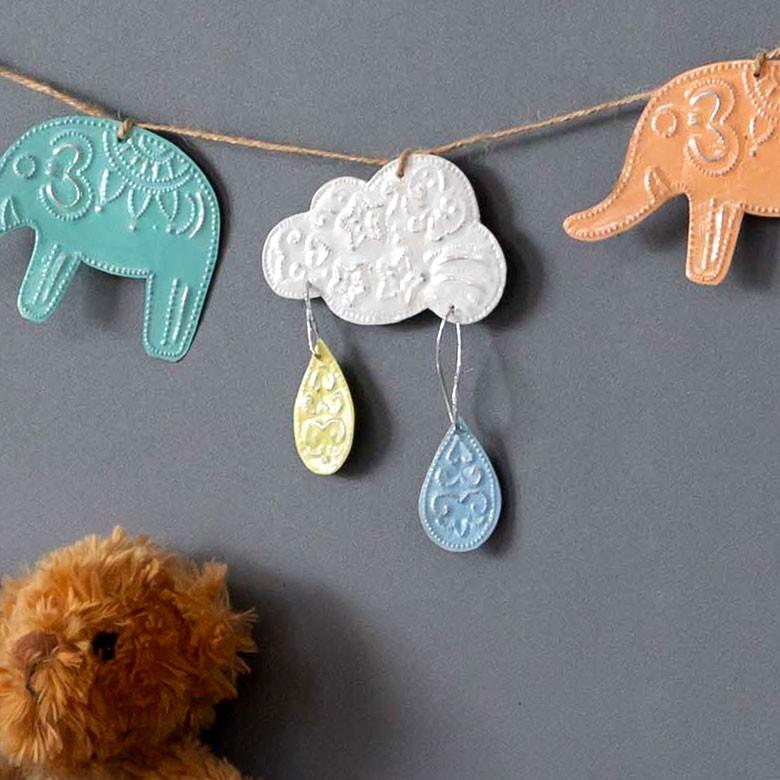 オーナメント モビール 雫 雨 ドロップ ガーランド アルミ オブジェ