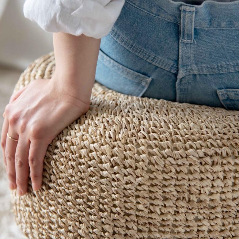 スツール 椅子 イス 天然素材 ラフィア サイド テーブル おしゃれ  かわいい オットマン ナチュラル ウッド ディスプレイ 西海岸 ハワイアン コースタル 13918 | ELEMENTS（インテリア） | 12