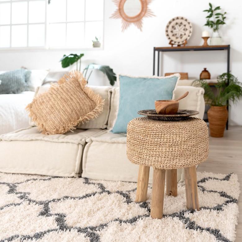 スツール 椅子 イス 天然素材 ラフィア サイド テーブル おしゃれ  かわいい オットマン ナチュラル ウッド ディスプレイ 西海岸 ハワイアン コースタル 13918 | ELEMENTS（インテリア） | 15