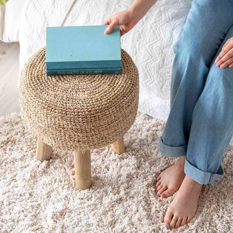 スツール 椅子 イス 天然素材 ラフィア サイド テーブル おしゃれ  かわいい オットマン ナチュラル ウッド ディスプレイ 西海岸 ハワイアン コースタル 13918 | ELEMENTS（インテリア） | 16