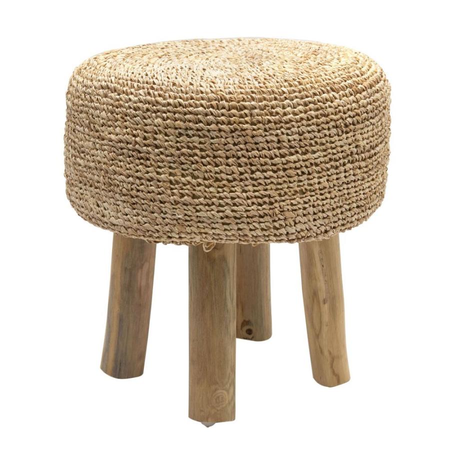 スツール 椅子 イス 天然素材 ラフィア サイド テーブル おしゃれ  かわいい オットマン ナチュラル ウッド ディスプレイ 西海岸 ハワイアン コースタル 13918 | ELEMENTS（インテリア） | 18
