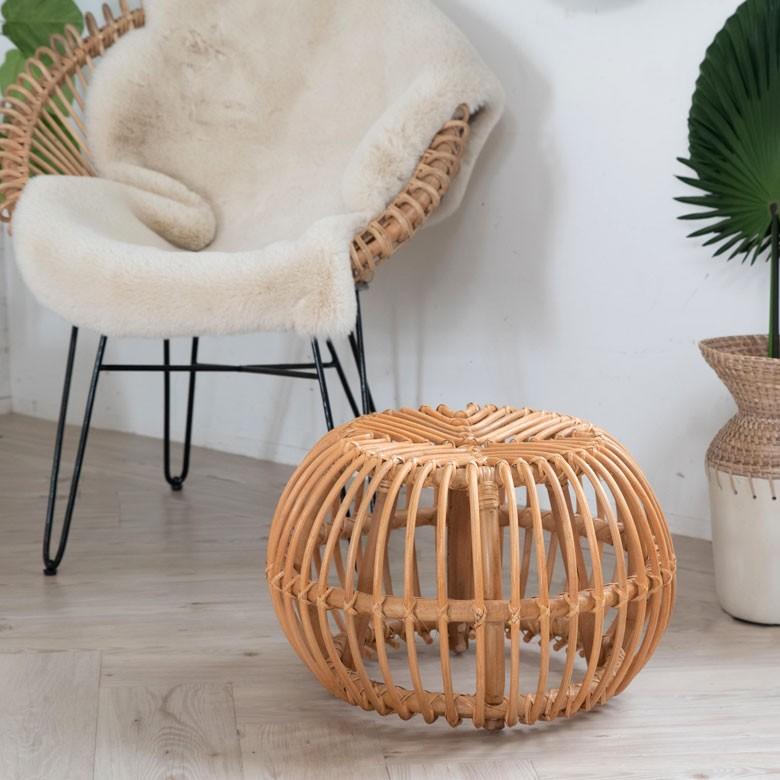 スツール ラタン オットマン サイドテーブル ガーデンチェア 籐 椅子 イス いす チェア チェアー ラタン家具 インテリア 南国 座いす 座椅子 13921 | ELEMENTS（インテリア） | 13