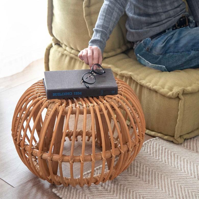 スツール ラタン オットマン サイドテーブル ガーデンチェア 籐 椅子 イス いす チェア チェアー ラタン家具 インテリア 南国 座いす 座椅子 13921 | ELEMENTS（インテリア） | 03