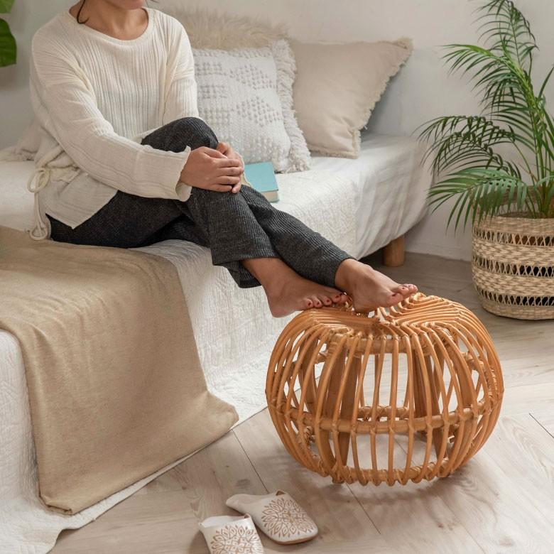 スツール ラタン オットマン サイドテーブル ガーデンチェア 籐 椅子 イス いす チェア チェアー ラタン家具 インテリア 南国 座いす 座椅子 13921 | ELEMENTS（インテリア） | 05