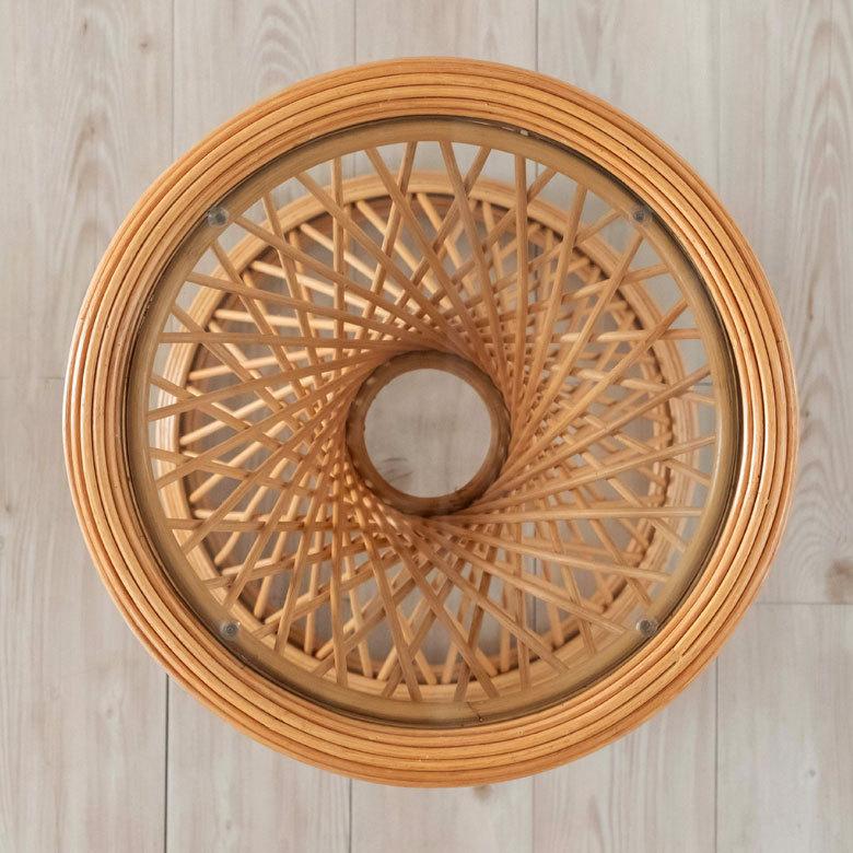 サイドテーブル ラタン コーヒーテーブル ナイトテーブル  ガラス 籐 ソファーサイド W 45cm D 45cm H 50cm 北欧 リゾート ナチュラル 13923 |  | 09